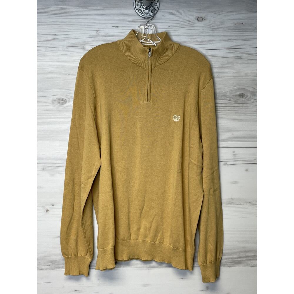 Chaps Mens XL Biscuit Tan 100% Cotton Half Zip Pullover Sweater CM14SE114 NEW